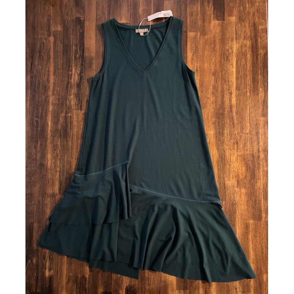 Lilla P Women’s XS Dress Sleeveless Asymmetrical Ruffle Tiered Hem Stretch